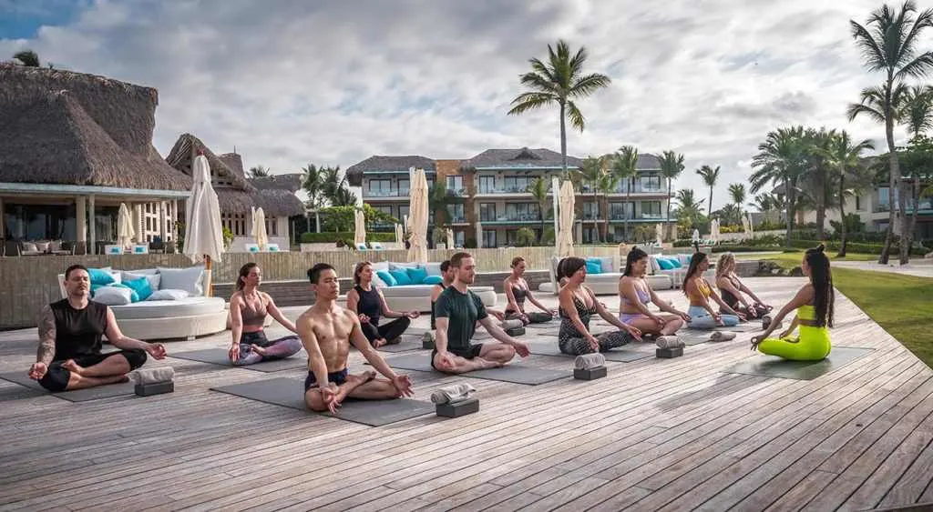 Eden Roc group yoga class